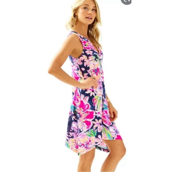 Lilly Pulitzer Havana Tipping Point Swing Mini Dress Asymmetrical sz SMALL - Picture 2 of 9